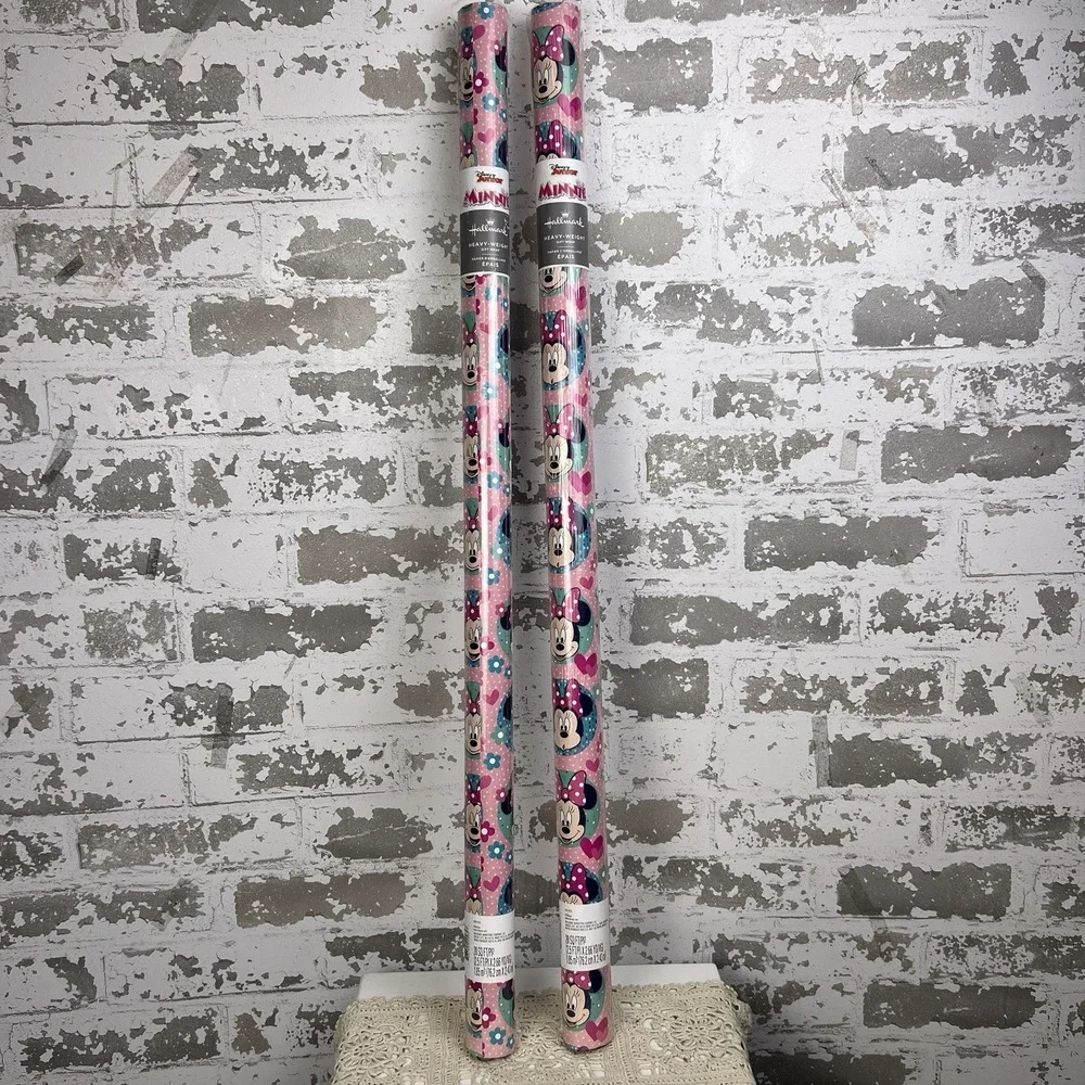 Disney Junior Hallmark Minnie Mouse Wrapping Paper Heavyweight 2 Rolls 40sqft